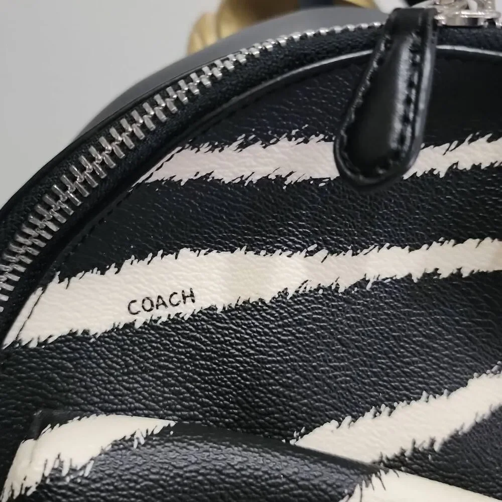 Coach Mini Charlie Backpack in Zebra Print